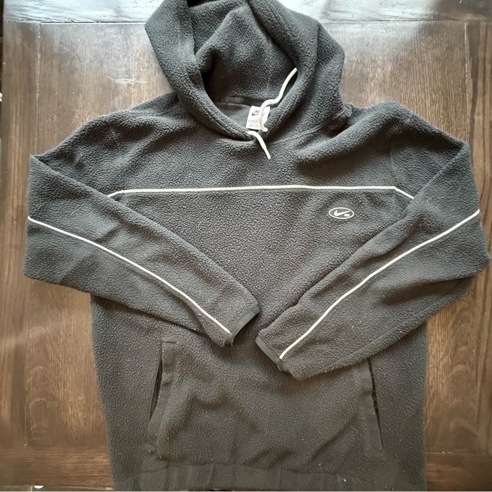 Nike Men's Black Hooded Sweatshirt Fleece Sherpa Hoodie size men’s large
